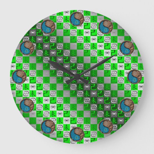 Krebs & Erde Ziege Große Wanduhr (Vorderseite)