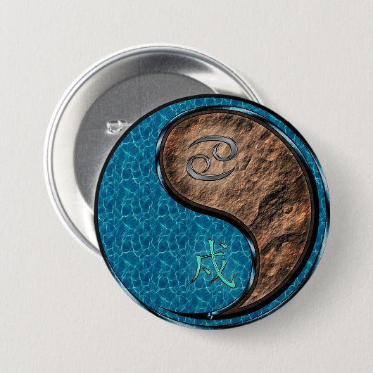 Krebs & Erdhund Button (Vorne & Hinten)
