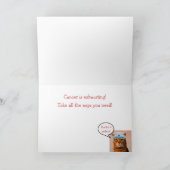 Krebs erschöpft witzige Katze Karte (Innenseite)