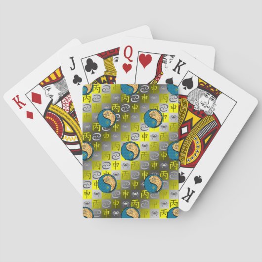 Krebs & Feuer-Affe Spielkarten (Rückseite)