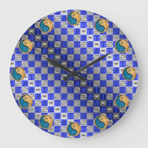 Krebs & Feuer Ochse Große Wanduhr