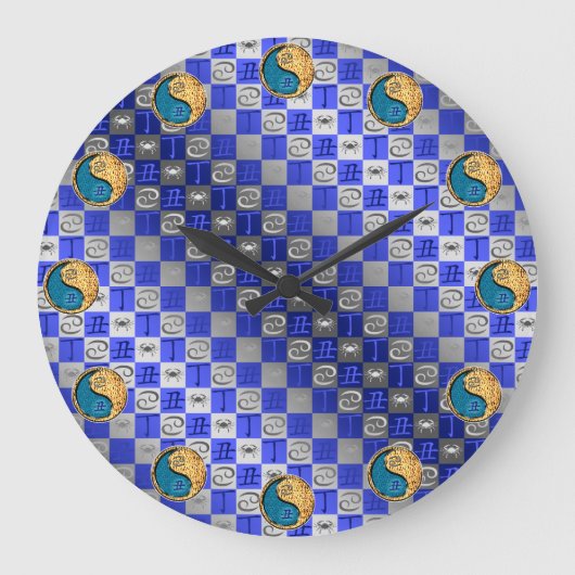Krebs & Feuer Ochse Große Wanduhr (Vorderseite)