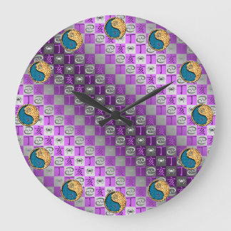 Krebs & Feuer-Schwein Große Wanduhr