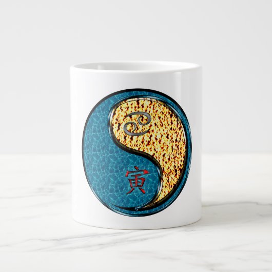 Krebs & Feuer Tiger Jumbo-Tasse (Vorderseite)