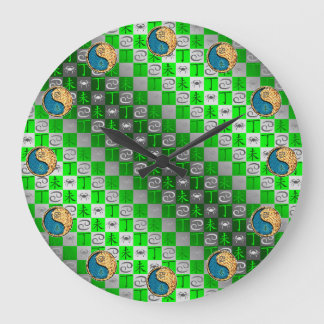 Krebs & Feuer Ziege Große Wanduhr