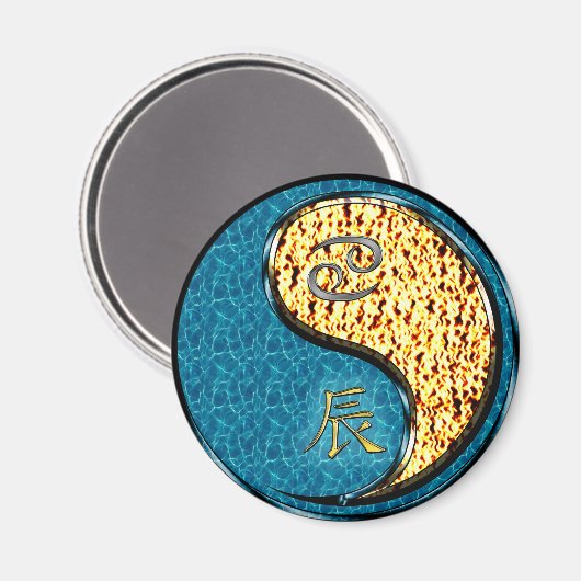 Krebs & Feuerdrache Magnet (Vorderseite/Rückseite)