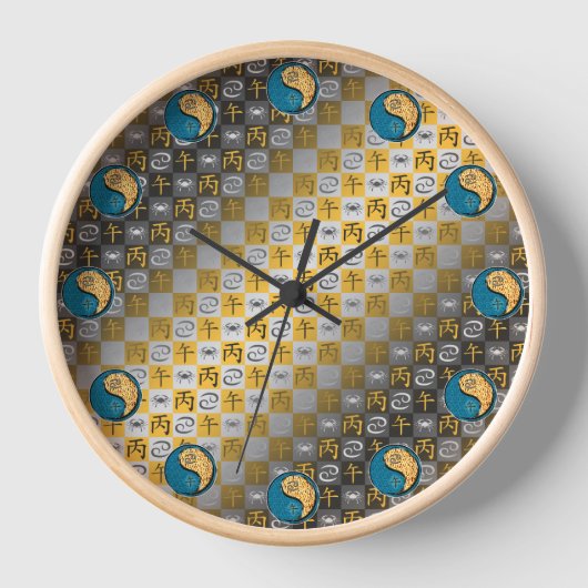 Krebs & Feuerpferd Uhr (Vorderseite)