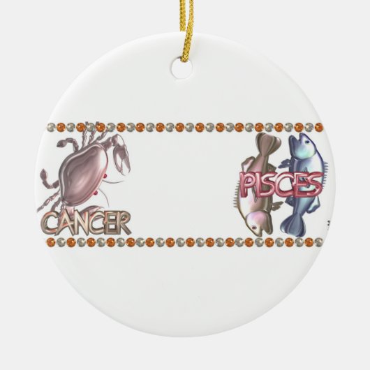 Krebs-Fisch-Tierkreisastrologiefreundschaft Keramikornament (Vorne)