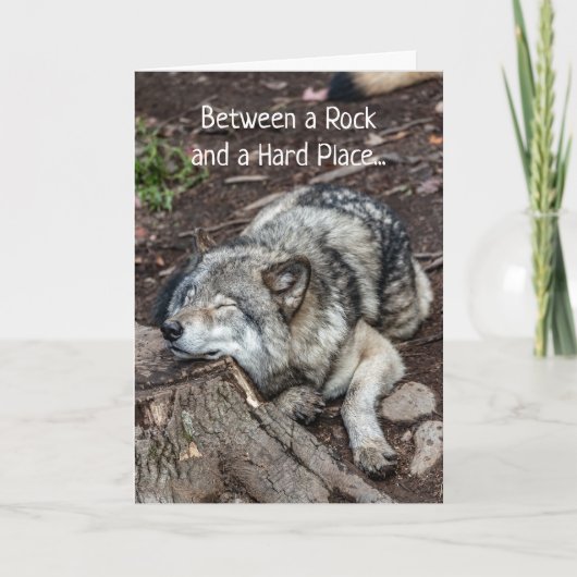 Krebs fühlt sich wie zwischen Rock und Hard Place Karte (Vorderseite)