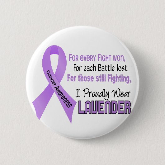 Krebs für jedes ..... trage ich stolz Lavendel 1 Button (Vorderseite)