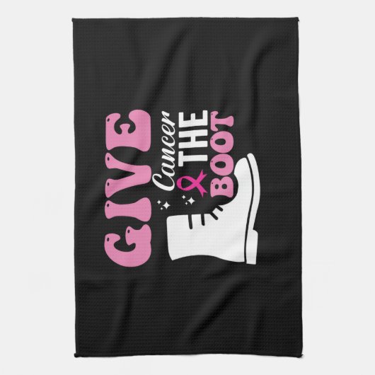 Krebs geben, das Brustkrebs-Bewusstsein beim Stief Geschirrtuch (Vertikal)