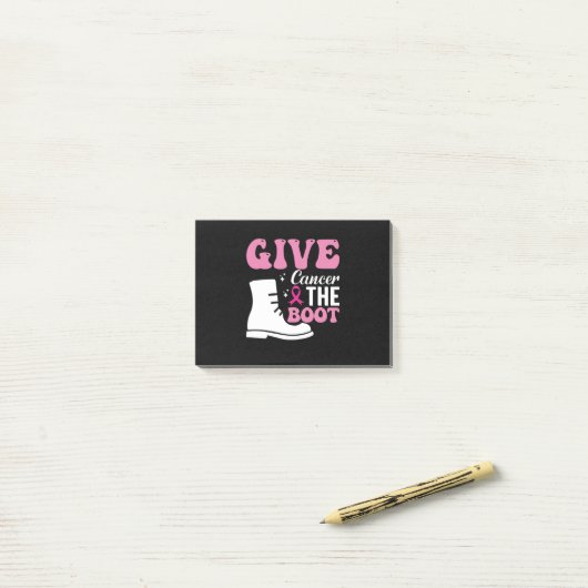 Krebs geben, das Brustkrebs-Bewusstsein beim Stief Post-it Klebezettel (Auf Schreibtisch)