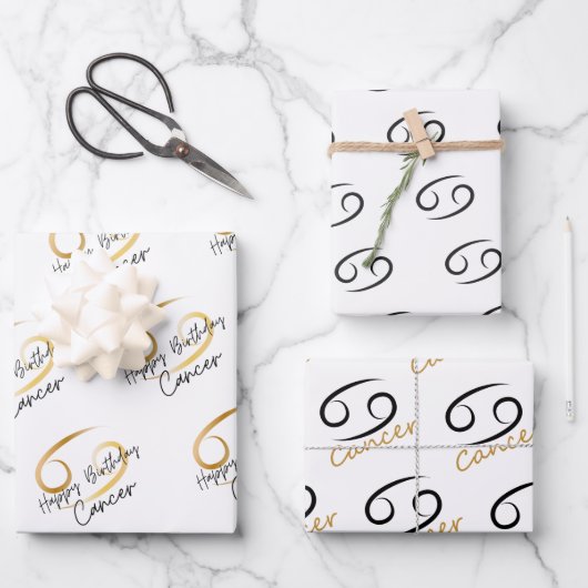 Krebs Geburtstag Geschenkpapier Set (Vorderseite)