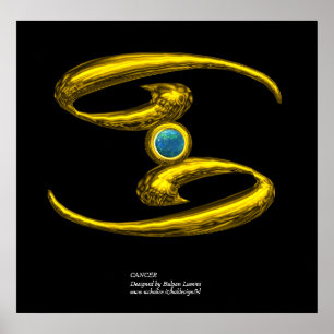 KREBS/GOLD ZODIAC BIRTHDAY SIGN POSTER