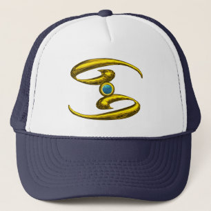 KREBS, GOLD ZODIAC, GEBURTSTAG, JEWEL TRUCKERKAPPE