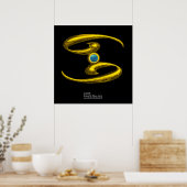 KREBS/GOLD ZODIAC GEBURTSTAGSIGN POSTER (Küche)