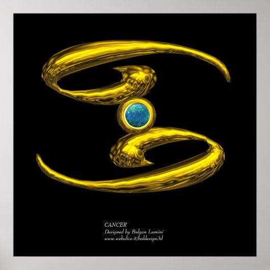 KREBS/GOLD ZODIAC GEBURTSTAGSIGN POSTER (Vorne)