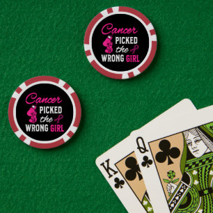 Krebs hat das falsche Mädchen ausgewählt Awareness Pokerchips