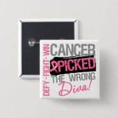 Krebs hat den falschen Diva - Brustkrebs gefunden Button (Vorne & Hinten)