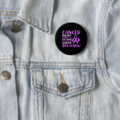 Krebs hat kein Gesicht, bis... - Weltkrebstag Button (Beispiel)