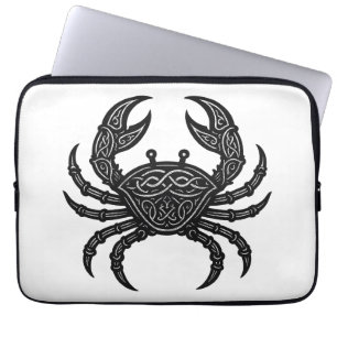 Krebs — Heimgesuchte Tinte Zodiac-Krabbe Laptopschutzhülle
