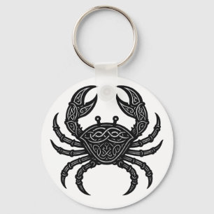 Krebs — Heimgesuchte Tinte Zodiak-Krebs Schlüsselanhänger