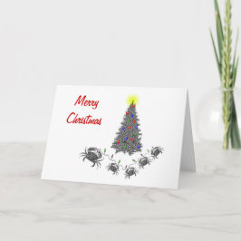 Krebs Horizontale Weihnachtskarte mit Text Feiertagskarte