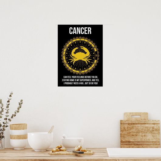 Krebs - Horoskop, Funny Zodiac Sign Spaß Poster (Küche)