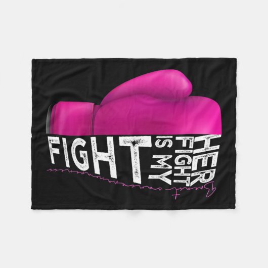 Krebs Ihr Kampf ist mein Kampf rosa Boxhandschuh Fleecedecke (Vorderseite (Horizontal))
