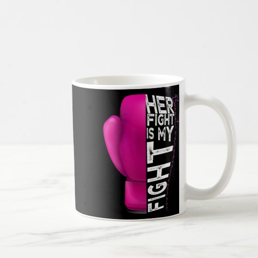 Krebs Ihr Kampf ist mein Kampf rosa Boxhandschuh Kaffeetasse (Rechts)