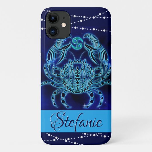 Krebs im dunkelblauen Fall - iPhone Case (Rückseite)