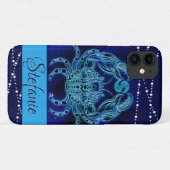 Krebs im dunkelblauen Fall - iPhone Case (Rückseite (Horizontal))