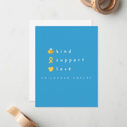 Krebs im Kindesalter.be Art.support.Flat-Mitteilun Mitteilungskarte (Vorderseite/Rückseite Beispiel)