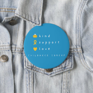 Krebs im Kindesalter.be kind.support.Liebe. Button