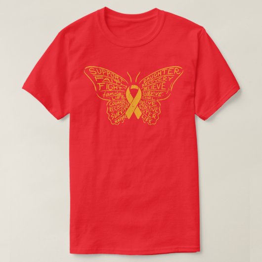 Krebs im Kindesalter - Butterfly-Butterfly-Bewusst T-Shirt (Design vorne)