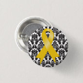 Krebs im Kindesalter Damaskus Gold Ribbon Button (Vorne & Hinten)