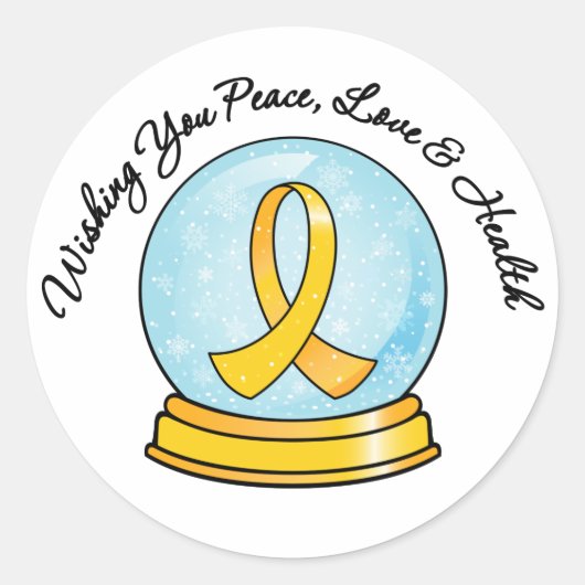 Krebs im Kindesalter Frohe Weihnachtsschneeflobe Runder Aufkleber (Vorderseite)