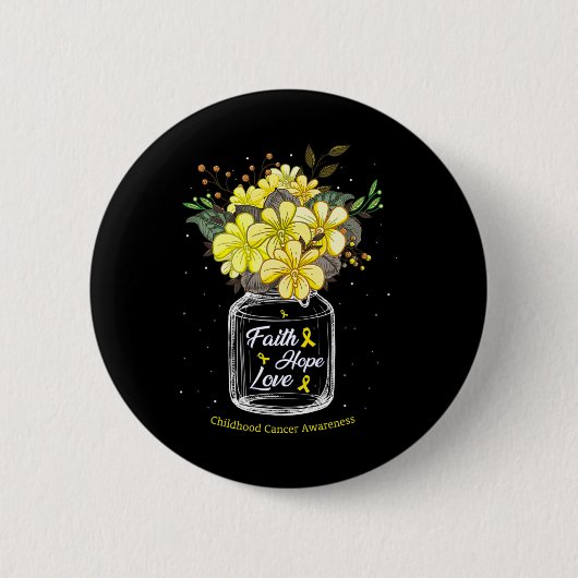 Krebs im Kindesalter Glaube Liebe Hoffnung Blume J Button (Vorderseite)