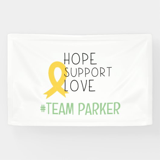 Krebs im Kindesalter. Hoffnung #team Name Custom B Banner (Horizontal)