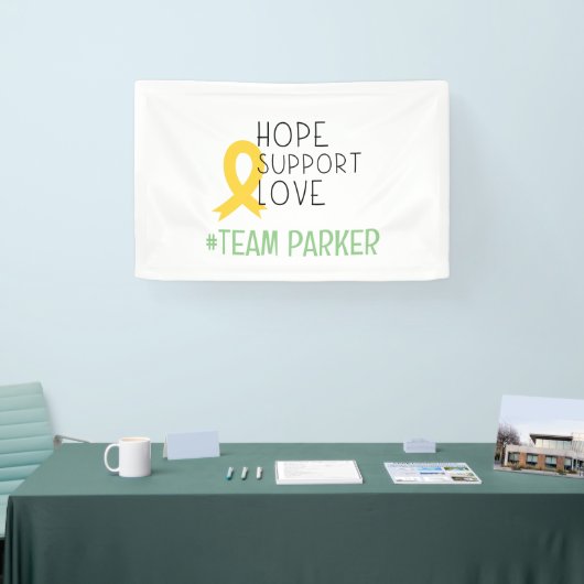 Krebs im Kindesalter. Hoffnung #team Name Custom B Banner (Messe)