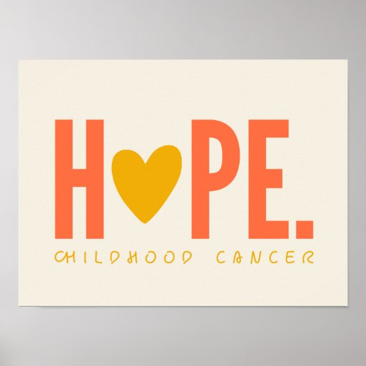 Krebs im Kindesalter HOPE Goldenen Herz-Poster-Zei Poster (Vorne)
