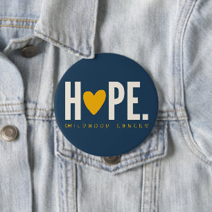 Krebs im Kindesalter HOPE - Goldenen Herzknopf Button