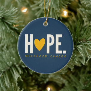 Krebs im Kindesalter HOPE Goldenes Herz Ornament U