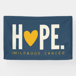 Krebs im Kindesalter HOPE Goldherz-Banner-Zeichen Banner