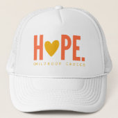 Krebs im Kindesalter HOPE Goldherz Hat Truckerkappe (Vorderseite)
