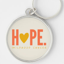 Krebs im Kindesalter HOPE Goldherz Keychain