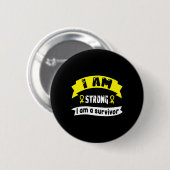 Krebs im Kindesalter Ich bin stark, ich bin ein Üb Button (Vorne & Hinten)