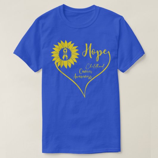 Krebs im Kindesalter kämpfen Hoffnung Sonnenblumen T-Shirt (Design vorne)