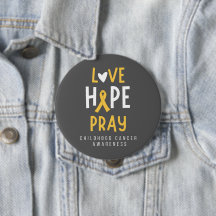 Krebs im Kindesalter.Liebe.hope.bete. Button