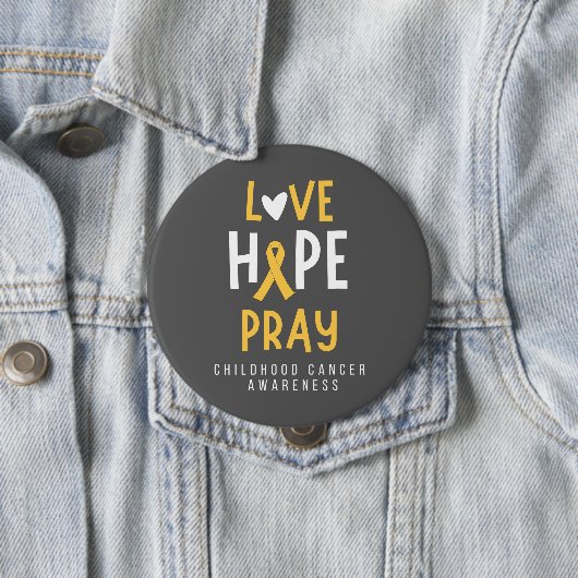 Krebs im Kindesalter.Liebe.hope.bete. Button (Beispiel)